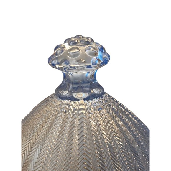 Gorham Emilys Attic Collection Egg Covered Dish Blue Glass 10" Tall Made In Germ - Picture 9 of 10